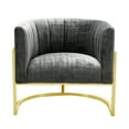 thumbnail image 1 of TOV Furniture Magnolia Slub Grey Chair with Gold Base, 1 of 5