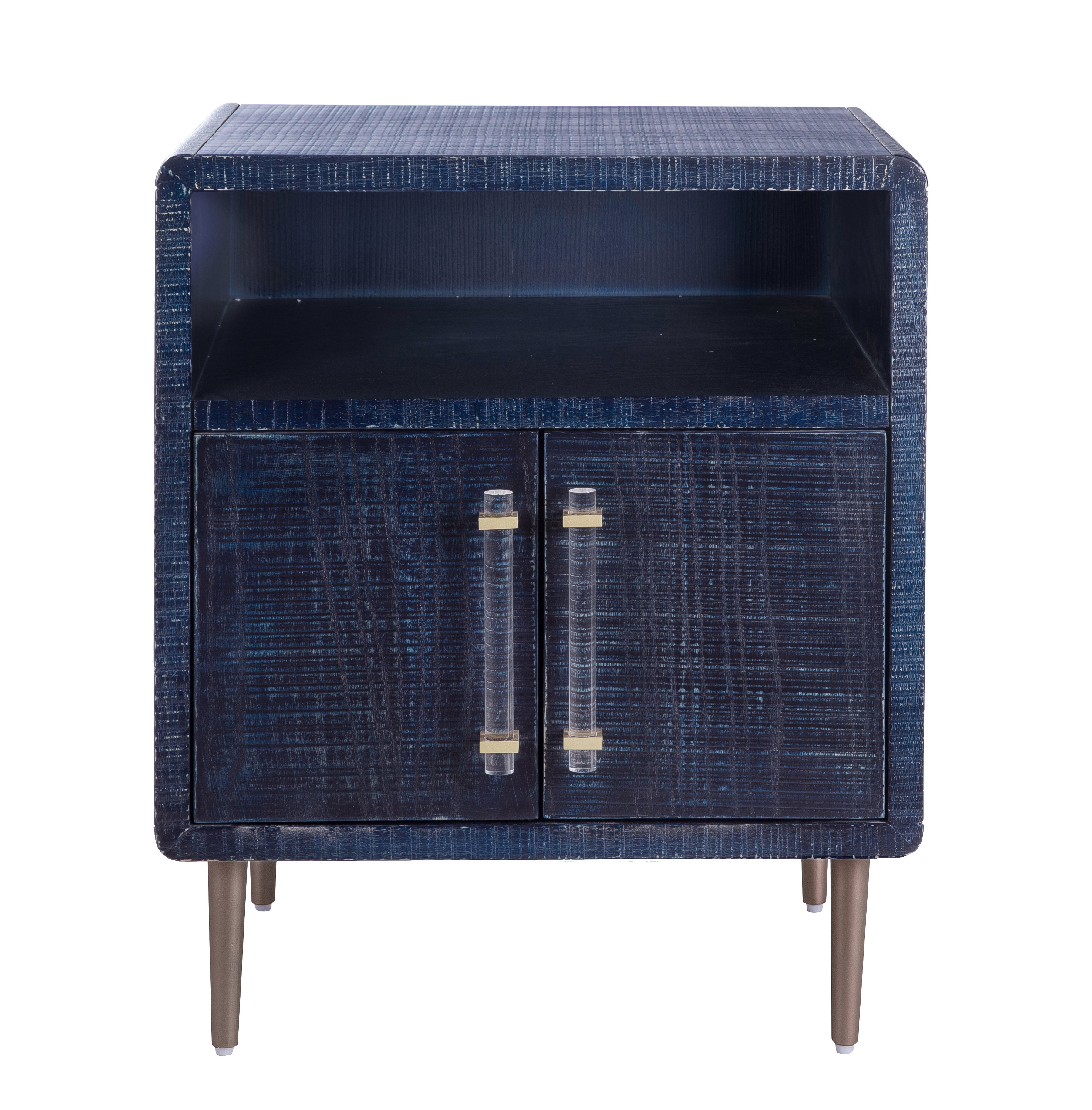 TOV Furniture Marco Textured Indigo Finish Side Table with Brass Legs - image 1 of 9