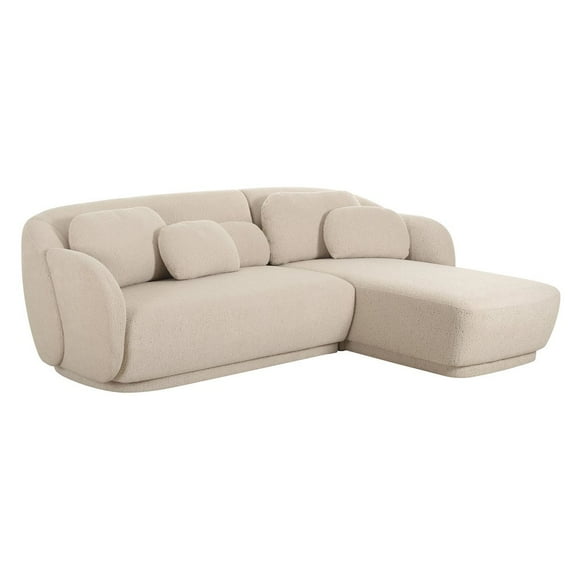 TOV Furniture Misty Cream Boucle Sectional - RAF