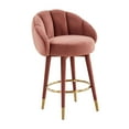 thumbnail image 1 of TOV Furniture Myla Salmon Swivel Velvet Counter Stool with Gold Accents, 1 of 7