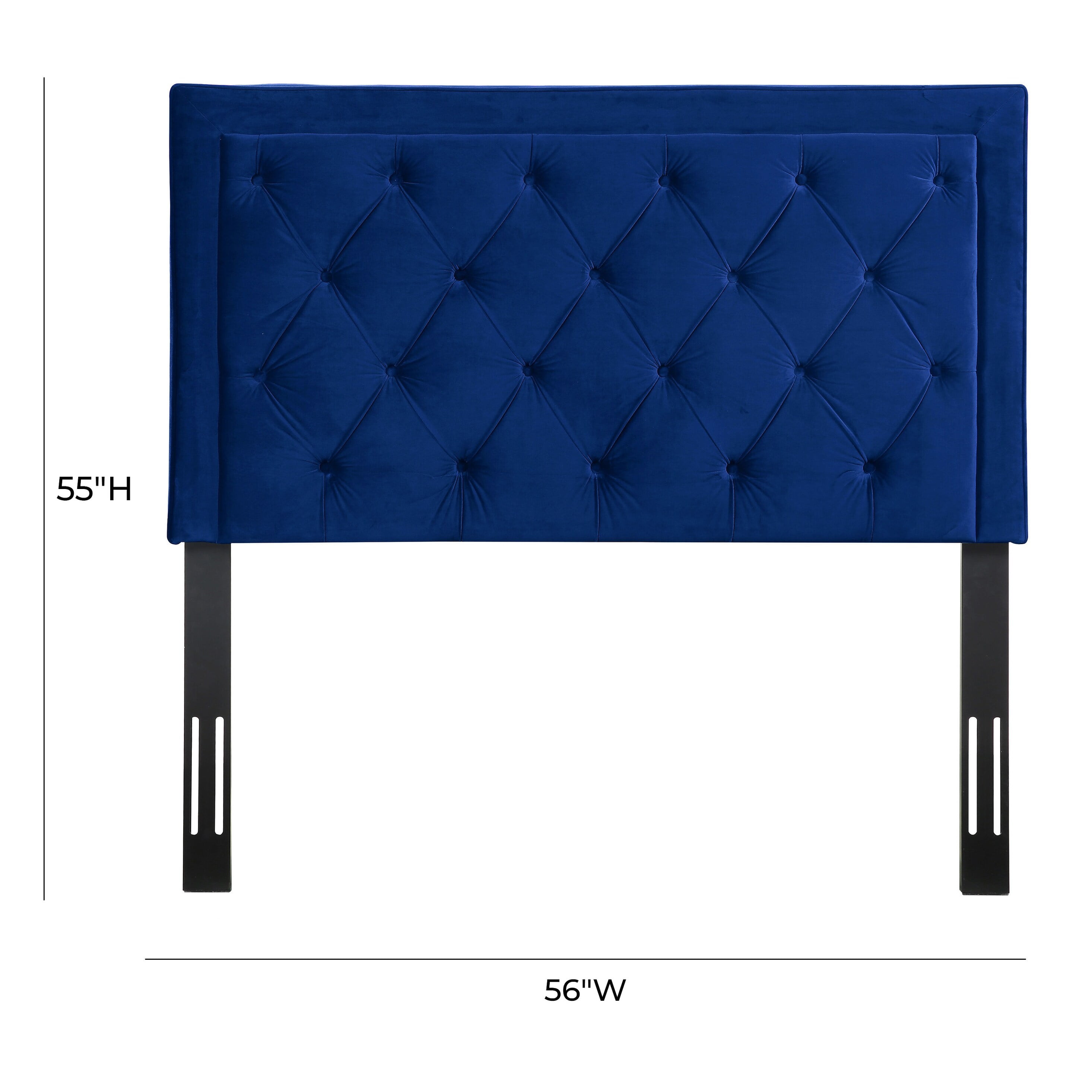 TOV Furniture Nacht Navy Velvet Headboard Full