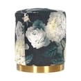 thumbnail image 1 of TOV Furniture Opal Floral Velvet Ottoman with Gold Base, 1 of 6