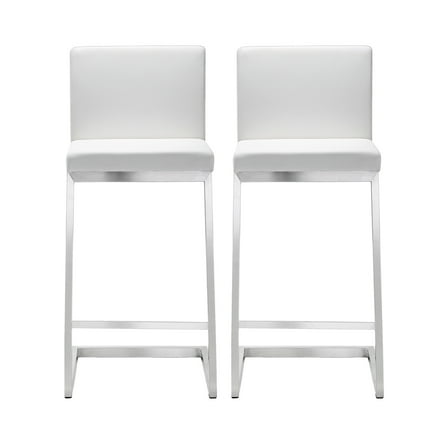 TOV Furniture Tatum Cream Vegan Leather 2-Tone Counter Stool - Walmart.com