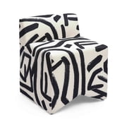 TOV Furniture Pippa Black Brushstroke Print Stool