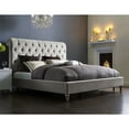 thumbnail image 1 of TOV Furniture Putnam Grey Velvet Bed Brown Wood, Upholstered Nailhead Trim, Tufted King, 1 of 5