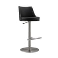 thumbnail image 1 of TOV Furniture Reagan Black and Silver Vegan Leather Adjustable Stool, 1 of 4