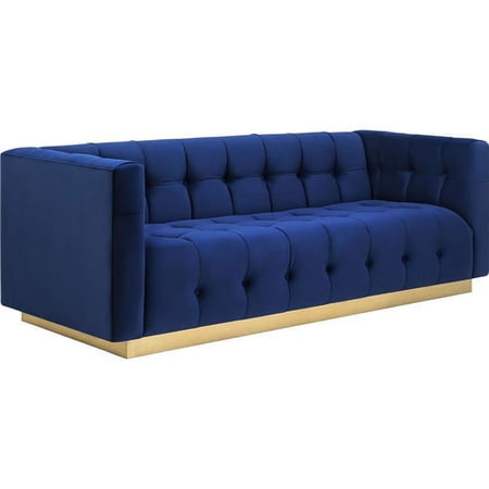 TOV Furniture Roma Navy Velvet Sofa