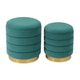 thumbnail image 1 of TOV Furniture Saturn Teal Storage Ottomans - Set of 2, 1 of 5