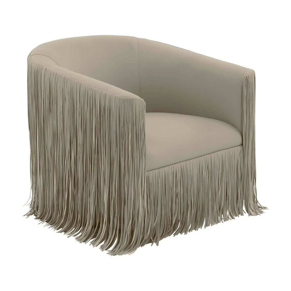 TOV Furniture Shag Me Grey Vegan Leather Swivel Chair