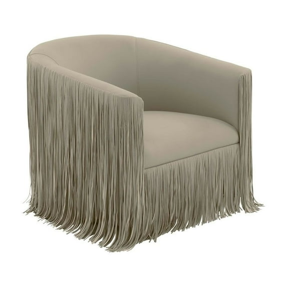 TOV Furniture Shag Me Grey Vegan Leather Swivel Chair