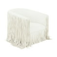 thumbnail image 1 of TOV Furniture Shag Me Ivory Vegan Leather Swivel Chair, 1 of 6