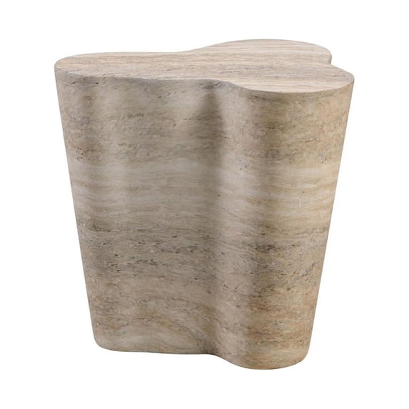 Slab Faux Travertine Short Side Table