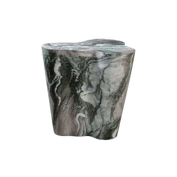 Slab Grey/ Faux Marble Short Side Table