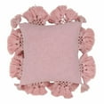 thumbnail image 1 of Stone Washed Blush Pink Cotton Tasseled Pillow, 1 of 4