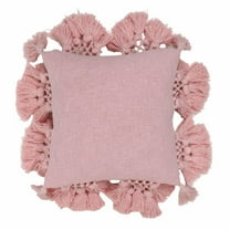 TOV Furniture Stone Washed Blush Pink Cotton Tasseled Pillow