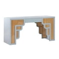 thumbnail image 1 of TOV Furniture Suzie Pastel Blue & Rattan Desk, 1 of 11