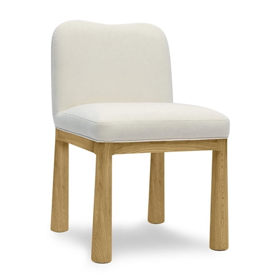 TOV Furniture Tiara Cream Velvet Oak Dining Chair