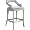 thumbnail image 1 of Tiffany Grey Velvet Bar Stool, 1 of 5