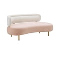 thumbnail image 1 of Tov Furniture Tischa Cream Boucle & Blush Velvet Sofa, 1 of 9
