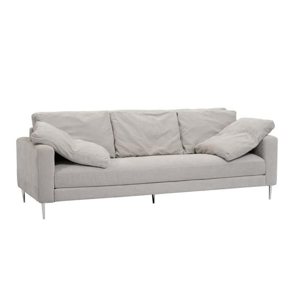 TOV Furniture Vari Light Grey Textured Velvet Lounge Sofa