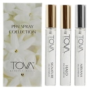 TOVA Pen Spray Collection for Women   Travel Size Eau de Parfum Set Signature, Halo & Nirvana   0.33 fl oz Each, 3 Count