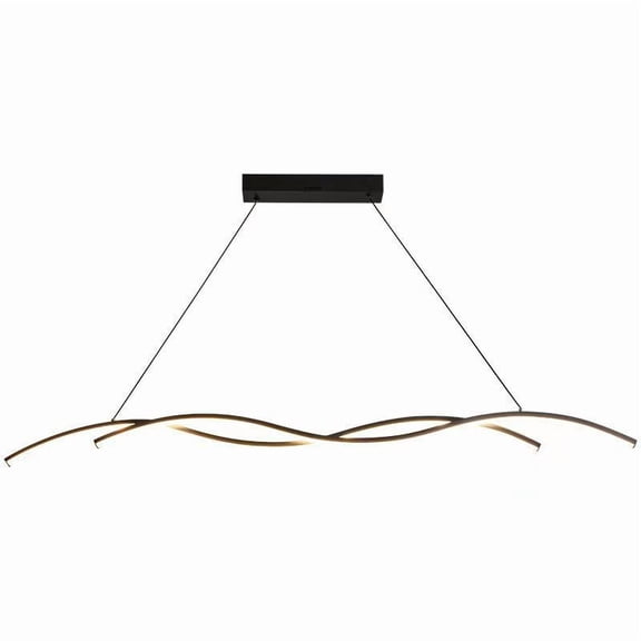 TOVINX Minimalist Linear Chandelier, Dimmable LED Pendant Light with 3-Color Temperature, Aluminum Iron One-Piece Design for Restaurant Bar Dining Room