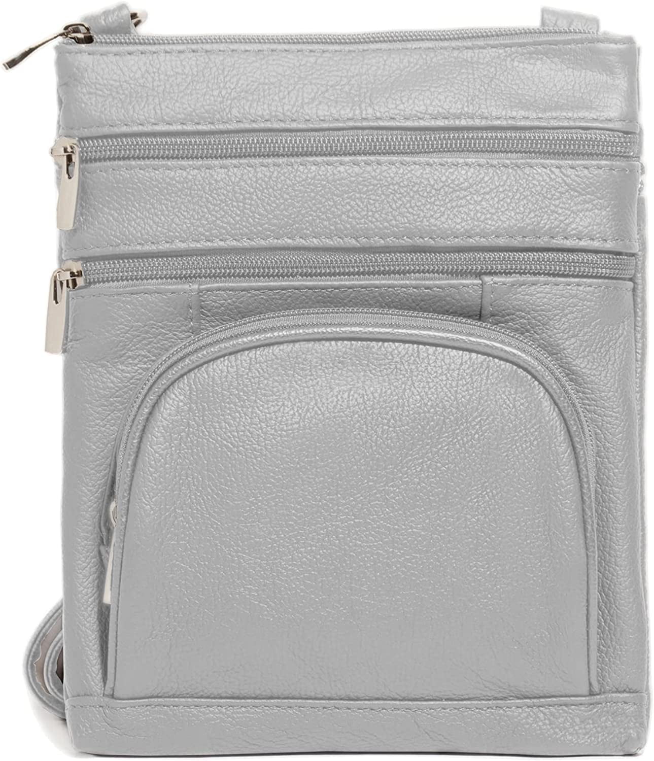 TOVOSO Crossbody Bag for Women, Genuine Leather MultiPocket Purse with