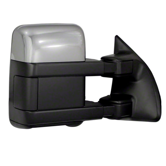 TOW MIRROR SET; ProEFX EXTENDED POWER GLASS; WITH 10-HOLE 7-PIN       SQUARE PLUG WITH ADAPTER; CHROME/PAINT TO MATCH CAPS; CAN RETROFIT