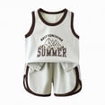 thumbnail image 1 of TOWED22 2 Piece Baby Toddler Boy Clothing Sets Sleeveless Shirt Top + Cute Graphic Pull-on Shorts Summer Casual Outfits(Dark Gray,3-6 M), 1 of 4