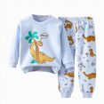thumbnail image 1 of TOWED22 2 Piece Boys Girls Pajamas Toddler Kids Boys Girls Pajamas Kids Pj's Long Sleeve Sleepwear Clothes Set Outfits, 1 of 5