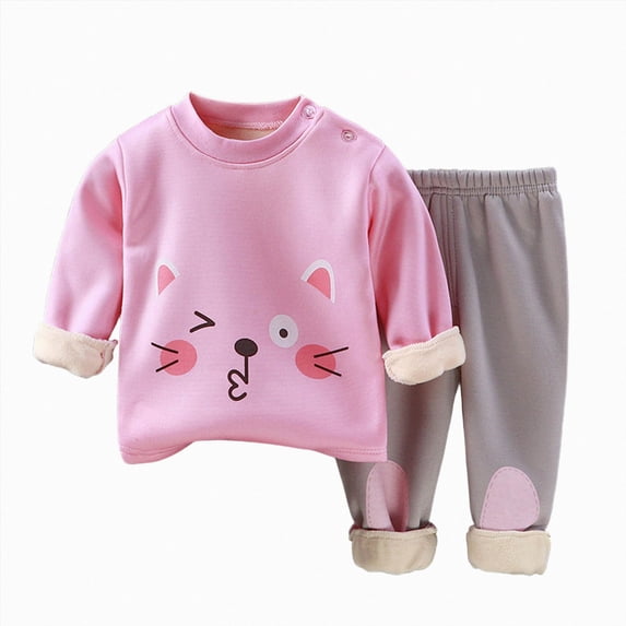 TOWED22 2 Piece Boys Girls Pajamas Toddler Kids Pajamas Cars Kids Pj's Long Sleeve Sleepwear Clothes Set Outfits Kids Pajamas 3 6 9 12 18 24 Months 2t 3t 4t 5t 6t 7t 8t 9t(Pink,1-2 Y)
