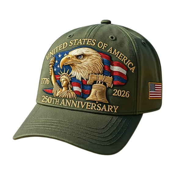 TOWED22 250 Anniversary USA Hat, 1776-2026 Liberty United States Patriotic Hat, Adjustable Embroidered Baseball Cap for Men Women E,250 Anniversary USA Hat-E