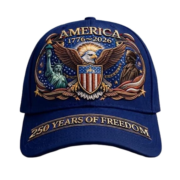 TOWED22 250 Anniversary USA Hat - 250 Year American Anniversary Hat Eagle Liberty Bell Statue of Liberty Patriotic Embroidered Hats A