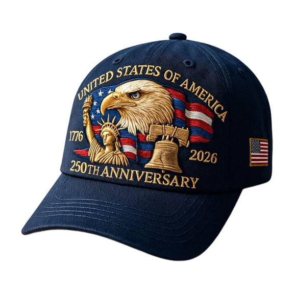 TOWED22 250 Anniversary USA Hat,Eagle Liberty Cross Printed Pattern,America 250th,Adjustable Baseball Cap for Men Women A