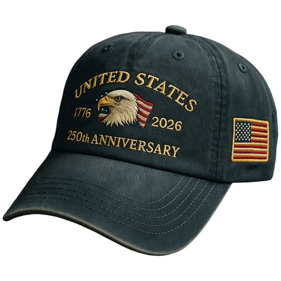 TOWED22 250 Anniversary USA Hat,Patriotic Baseball Cap 1776-2026 - Adjustable USA Retro Denim Baseball Cap A,250 Anniversary USA Hat-A