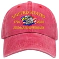 thumbnail image 1 of TOWED22 250 Anniversary USA Hat for Men Women,Printed Adjustable Baseball Cap,Patriotic 250th Gift for Husband,Veteran Watermelon Red, 1 of 6