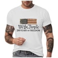 thumbnail image 1 of TOWED22 250 Anniversary USA Shirt Patriotic Crewneck Short Sleeve Shirts Freedom Fashion 4th of July Tshirt(White,L), 1 of 9