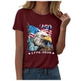 thumbnail image 1 of TOWED22 250 Anniversary USA Shirt for Women American Flag Freedom Graphic T-Shirts Patriotic Casual Short Sleeve Tees Tops(Wine,XXL), 1 of 8