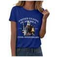 thumbnail image 1 of TOWED22 250 Anniversary USA Shirts for Women Freedom Shirt American Flag Graphic Tees Casual Crew Neck Tshirt(Blue,XL), 1 of 8
