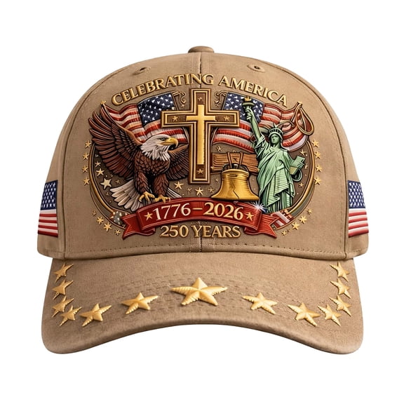 TOWED22 250th Anniversary USA Hat Adjustable 250 Year American Anniversary Hat 1776-2026 Embroidery Patriotic Baseball Cap B