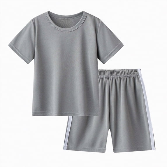 TOWED22 2Pcs Newborn Baby Boy Outfits National Parks Bear Short Sleeve T-Shirt Tops Shorts Pants Set Toddler Summer Clothes Grey,10-11 Y