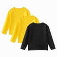 thumbnail image 1 of TOWED22 3 Pack Boys Long Sleeve Shirts Cotton Basic Tees Youth Layering T-Shirts Tagless,Yellow,8-10 Y, 1 of 9