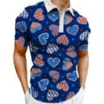 thumbnail image 1 of TOWED22 4th of July Golf Shirts for Men Polo Shirt Mens Patriotic American Flag Shirt Printed Polos Golf Shirt(Navy,M), 1 of 3