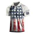 thumbnail image 1 of TOWED22 4th of July Polo Shirts for Men Male Summer American Flag Printed T Shirt Short Sleeve Tops(Watermelon Red,M), 1 of 2