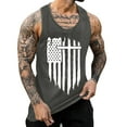 thumbnail image 1 of TOWED22 4th of July Shirts Mens Muscle Tank Top Sleeveless American Flag Graphic Gym Workout Patriotic Shirt(Dark Gray,L), 1 of 4