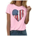 thumbnail image 1 of TOWED22 4th of July Shirts Women USA Patriotic T-Shirt American Flag Tee Tops(Pink,XXL), 1 of 6