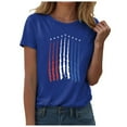 thumbnail image 1 of TOWED22 4th of July Shirts for Women USA Flag Patriot T-Shirts American Flag Tee Tops(Blue,XXL), 1 of 5