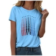 thumbnail image 1 of TOWED22 4th of July Shirts for Women USA Flag Patriot T-Shirts American Flag Tee Tops(Sky Blue,S), 1 of 5