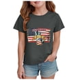 thumbnail image 1 of TOWED22 American Flag Holiday Tops for Girls 4th of July Patriotic Shirts Tee T-Shirts Soft Cotton Comfort(Dark Gray,13-14 Y), 1 of 4