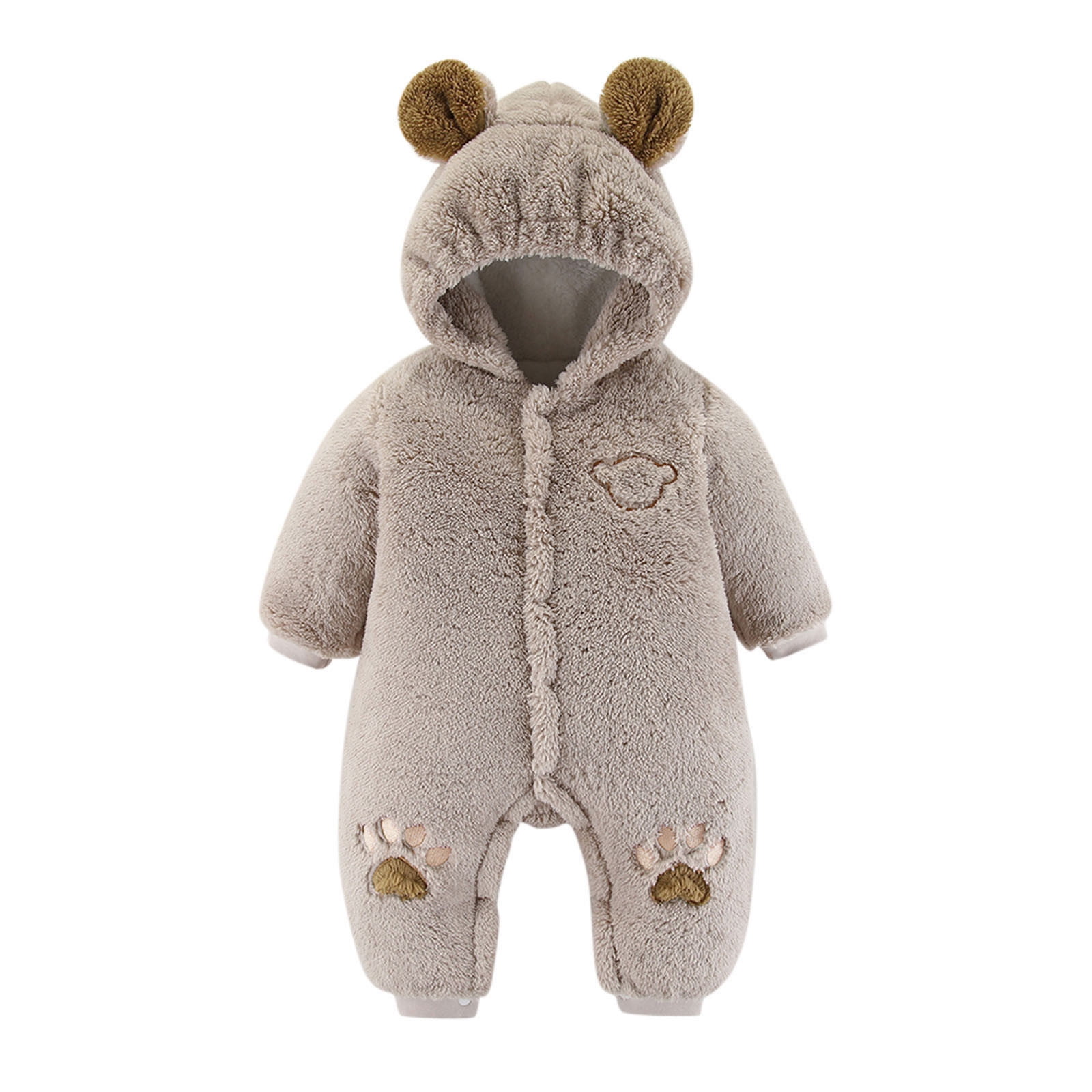 TOWED22 Baby Bear Onesie Baby Snowsuit Jumpsuitã Warm Hooded Outfits(Grey,03 M)